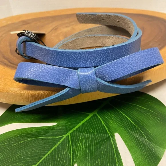 ADA Handbags  Periwinkle Retired Color Bow Wrap Belt NWT Ada Wrap Belt – En Belle Époque main image 2